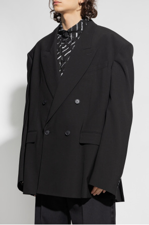 ジャケット・アウター SUNSEA BLACK DOUBLE-BREASTED COAT SUNSEA サンシー 20AW N.M THICKEND DOUBLE BREASTED JACKET